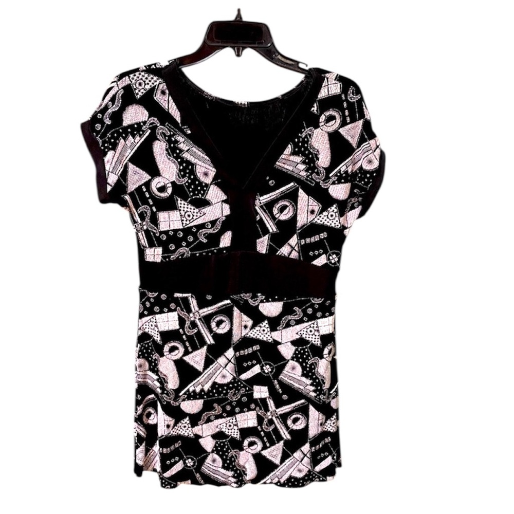 Wolff Fording Dance Halloween Sparkled Black & Silver Top Tunic Costume Large